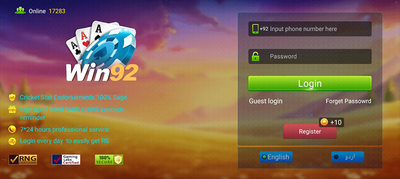 WIN92 casino sign up